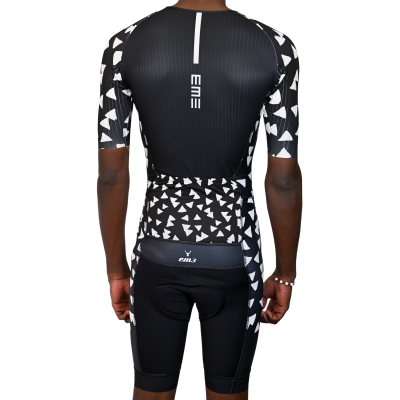 Fato Triatlo Completo com Abertura Triagulos Preto