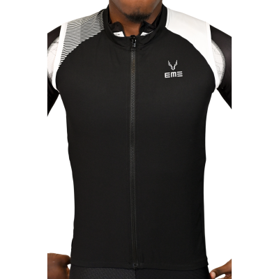Colete Ciclismo Corta-Vento Preto Branco