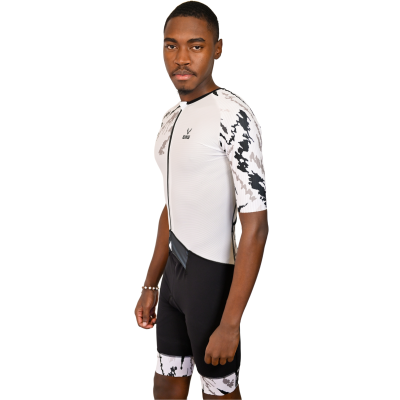 Fato Triatlo Completo com Abertura Manchas Branco