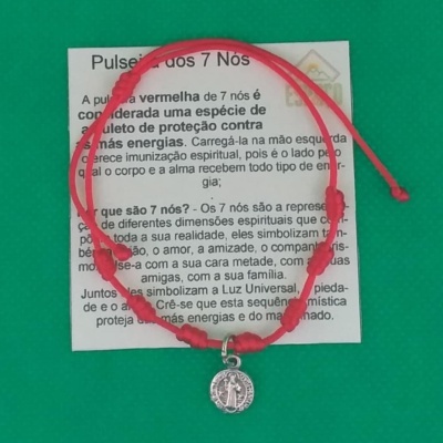 Pulseira dos 7 Nós com amuleto