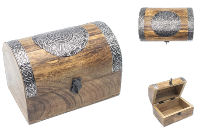 Caixa De Madeira Baú 15x10x10cm