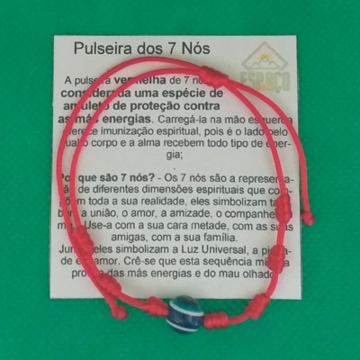 Pulseira dos 7 Nós com amuleto