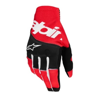 Luvas desportivas vermelhas e pretas com logotipo branco