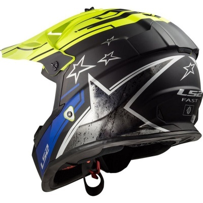 Capacete LS2 Fast EVO MX437 Fast Core Preto/amarelo mate