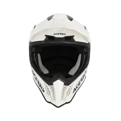 Capacete integral branco e preto para motocross ACERBIS