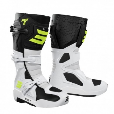 BOTAS SHOT RACE 6 Branco Amarelo