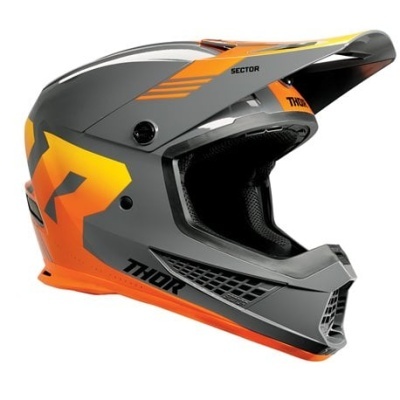 Capacete motocross cinza laranja amarelo THOR SECTOR