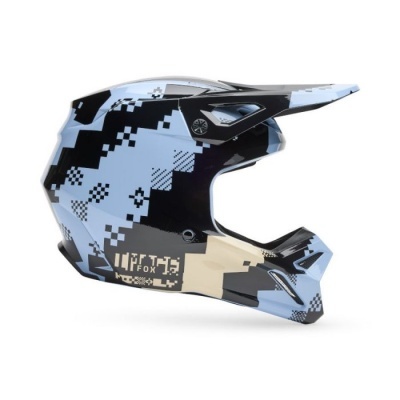 Capacete Fox V1 Digi Image azul preto