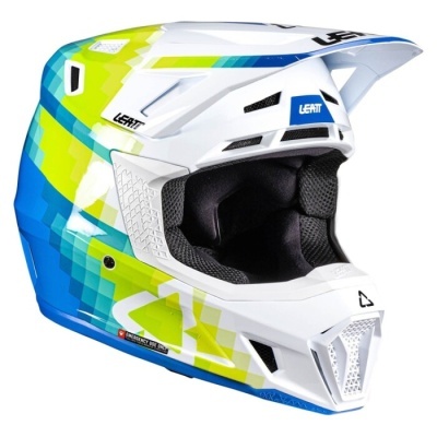 Capacete Leatt 7.5 com oculos azul