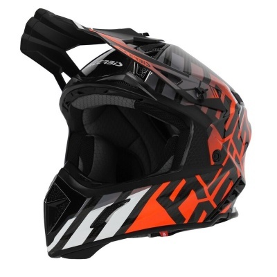 Capacete Acerbis Steel Carbon Preto Laranja