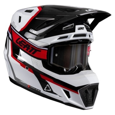 Capacete Leatt 7.5 com oculos branco