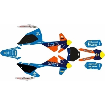 Conjunto de autocolantes coloridos para mota com logótipos variados