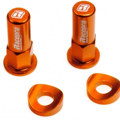 Conjunto de parafusos e arruelas alaranjados Racepro em metal