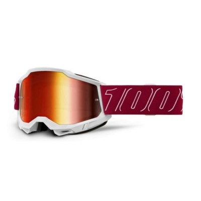 Oculos 100% Accuri 2 M2 Epelhado Branco Vermelho