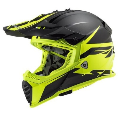 Capacete LS2 Fast EVO MX437 Roar Preto/Amarelo Mate