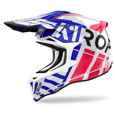 Capacete Airoh Strycker Brave Azul Vermelho