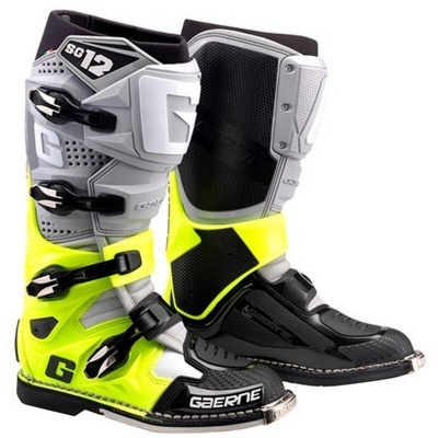 Par de botas desportivas Gaerne SG 12 preto, cinza, branco e amarelo fluorescente