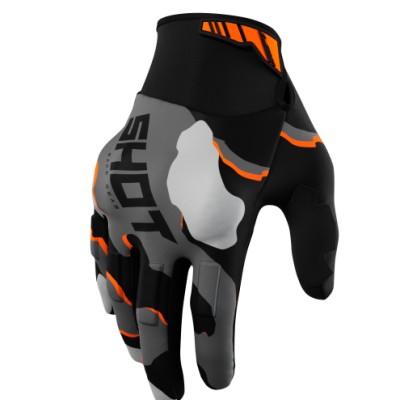 Luvas DRIFT CAMO Camo / cinza laranja SHOT