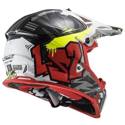 Capacete LS2 FAST EVO com design gráfico colorido