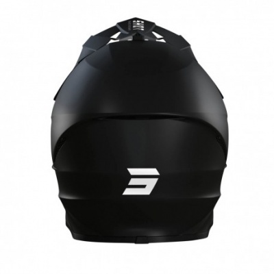 Capacete moto integral preto com símbolo branco