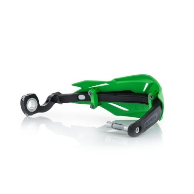 Protetor de mão para moto verde e preto com parafuso fixação