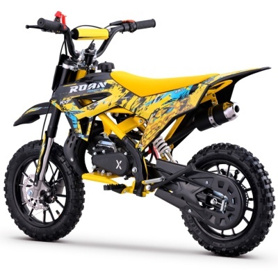 Motocross infantil amarelo e preto com detalhes em azul e branco