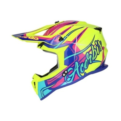 Capacete motocross Acerbis com design colorido