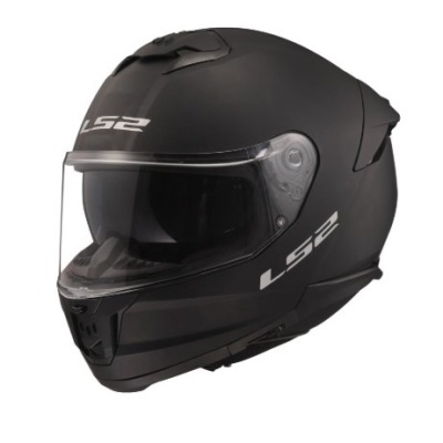 Capacete integral LS2 preto mate com viseira transparente