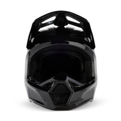 Capacete integral de motocross preto com detalhes acolchoados