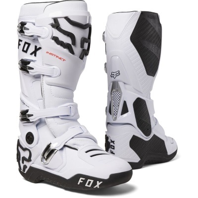 Botas de motocross brancas e pretas FOX INSTINCT