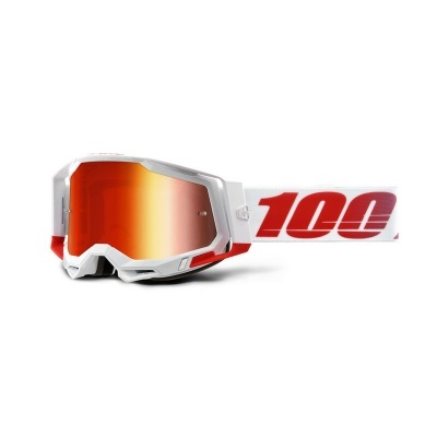 Oculos 100% Racecraft 2 Lente Espelhada Branco/Vermelho