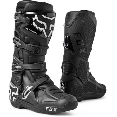 Botas de motocross pretas e brancas FOX Motion