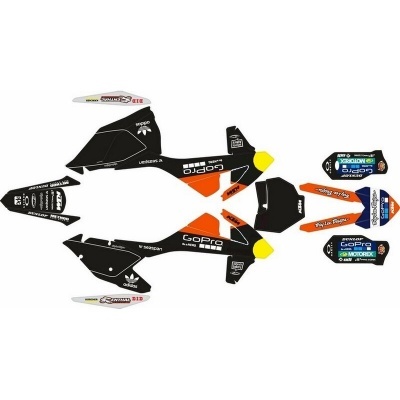 Autocolantes para mota de corrida em múltiplas cores com várias marcas e textos