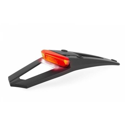 Suporte para bicicleta preto com luz traseira vermelha