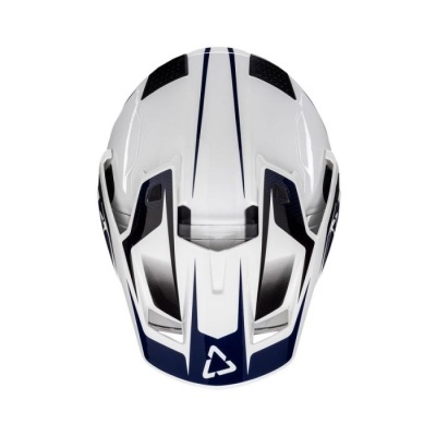 Capacete Leatt Adventure 8.5 Azul Branco com oculos