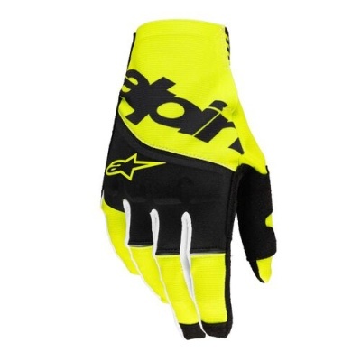 Luvas de motocross amarelas e pretas com logo Alpinestars