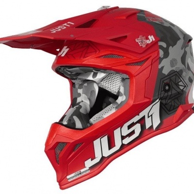 Capacete JUST1 J39 Kinetic camuflage vermelho