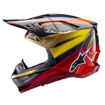 Capacete integral colorido para motocross com logótipo da Alpinestars