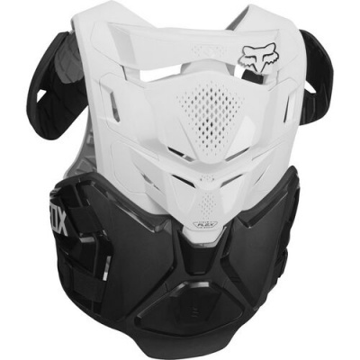 Protecção para peito de motociclista branca e preta da Fox
