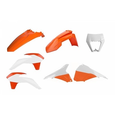 Conjunto de carenagens para moto laranja e branco