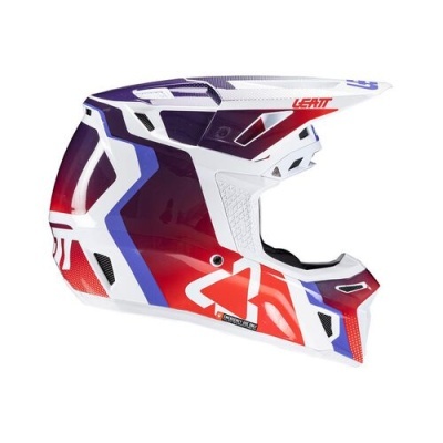 Capacete Leatt 8.5 Branco / Vermelho Com Oculos