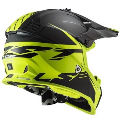 Capacete LS2 Fast EVO MX437 Roar Preto/Amarelo Mate