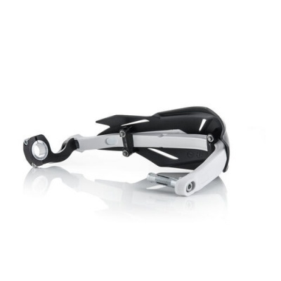 Manete de proteção para moto metálica prateada e preta