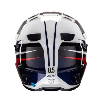 Capacete Leatt Adventure 8.5 Azul Branco com oculos