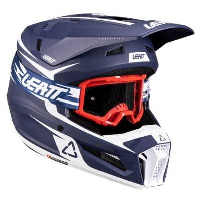Capacete Leatt 3.5 com oculos azul