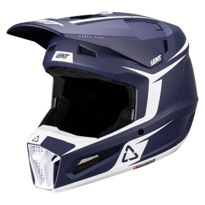 Capacete Leatt 3.5 com oculos azul
