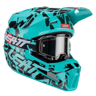Capacete Leatt 3.5 kit com óculos azul claro