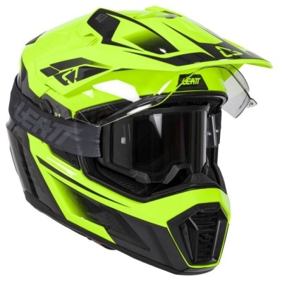 Capacete Leatt Adventure 8.5 Amarelo com oculos
