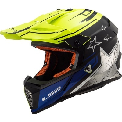 Capacete LS2 Fast EVO MX437 Fast Core Preto/amarelo mate