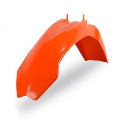 Guardalamas dianteiro de mota laranja em plástico